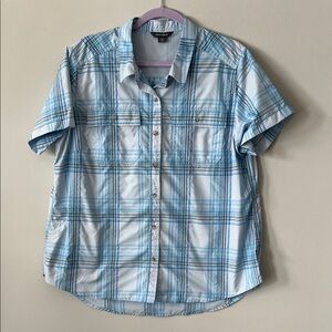Columbia Light Blue Plaid Casual Shirt
